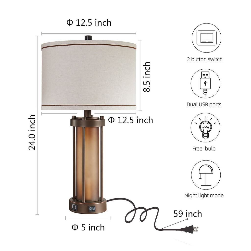 25" Table Lamp Set
