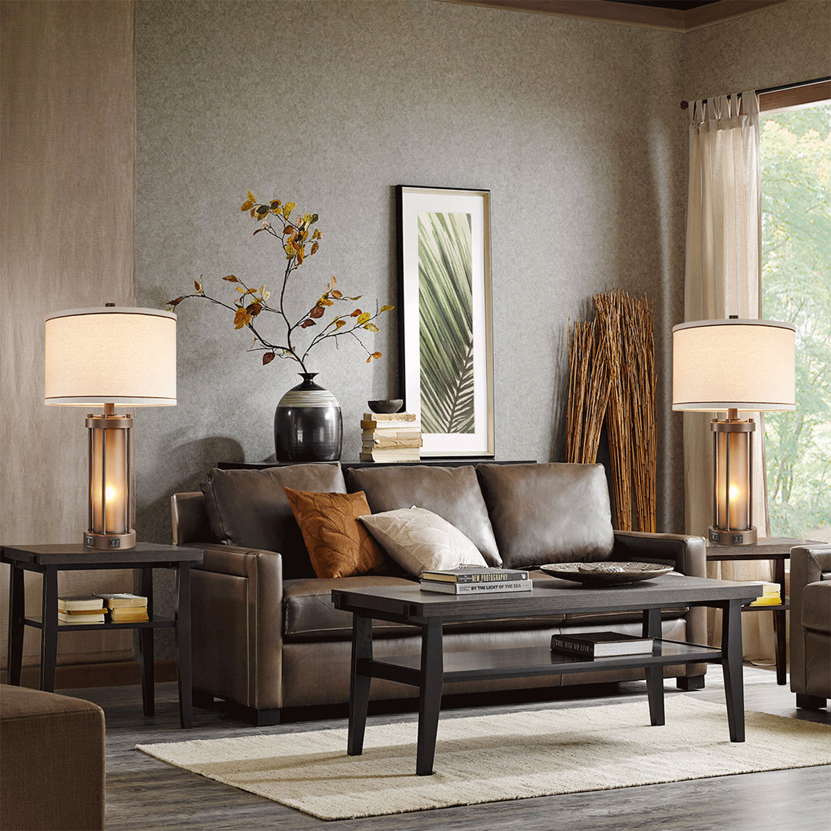 25" Table Lamp Set